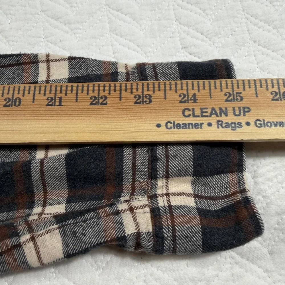J Crew Flannel Shirt Slim Fit‎ Plaid Button Down Long Sleeve Men's L Yellow Gray